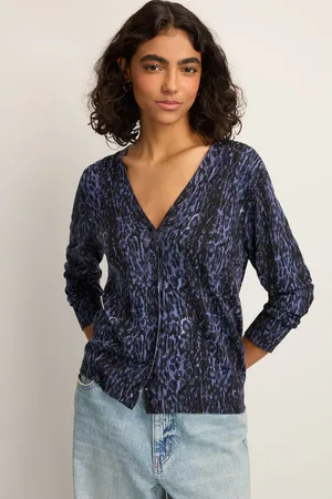Next Womens Blue Soft Touch Button Up Knitted Cardigan