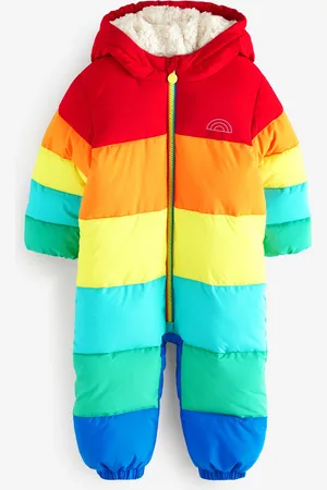 Little Bird Boys Multi Rainbow Striped Shower Resistant Snowsuit