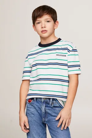 Tommy Hilfiger Boys Monotype 100% Cotton Stripes T-Shirt