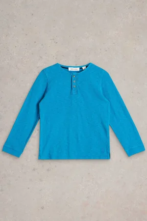 White Stuff Boys 100% Cotton Henley T-Shirt