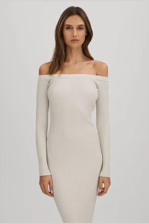 GOOD AMERICAN Ribbed Off The Shoulder Maxi Dress XXL