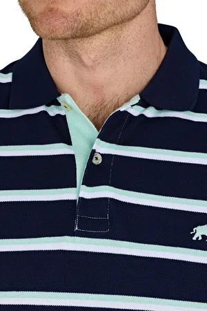 Raging Bull 100% Cotton Triple Stripe Pique Polo Shirt M