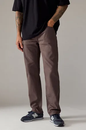 Next Mens Dark Burgundy Washed Straight Fit Vintage Stretch Authentic Jeans