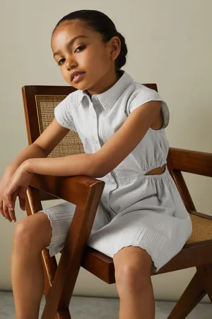 Reiss Girls Elliot 9-13 yrs Cotton Embroidered Cut-Out Dress