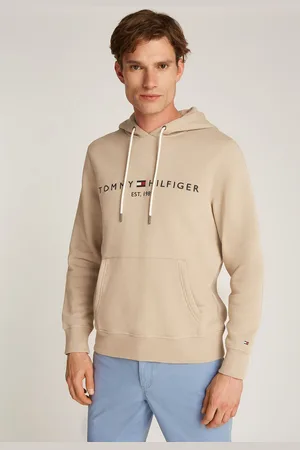 Tommy Hilfiger Mens Hoodie With Drawstring And Embroidered Logo