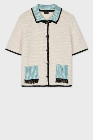 Paul Smith Knitted Button Through Collared Short Sleeve Cardigan XS