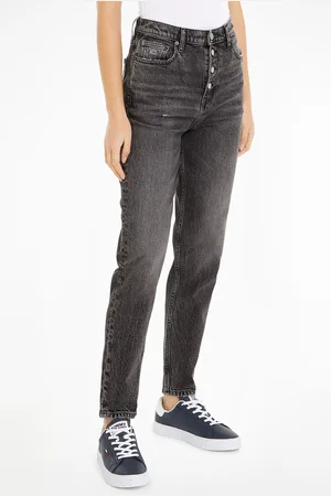Tommy Hilfiger Womens Mom Tapered Flag Jeans