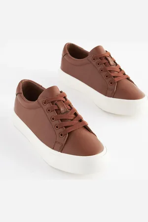 Next Boys Tan Lace Up Smart Trainers