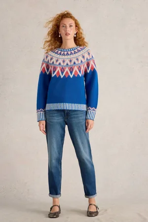 White Stuff Womens Sapphire Fairisle Pattern Jumper