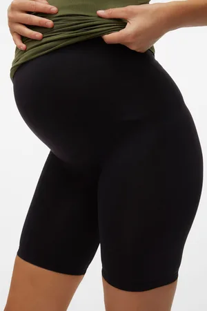 Mama;licious Womens Maternity Over The Bump 100% Cotton Seamless Support Shorts