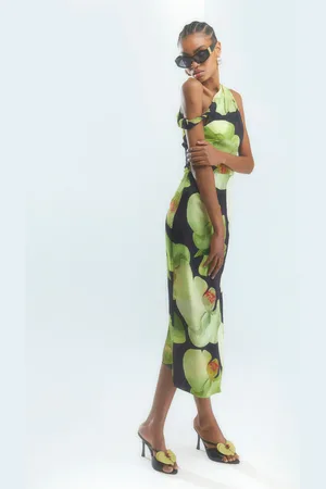 River Island Floral Print Twist Front Maxi Dress AU 10
