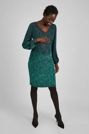 JoJo Maman Bébé Devore Spot V-Neck Maternity Mini Dress S