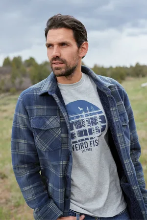 Weird Fish Mens Tyburn Check Fleece Shacket