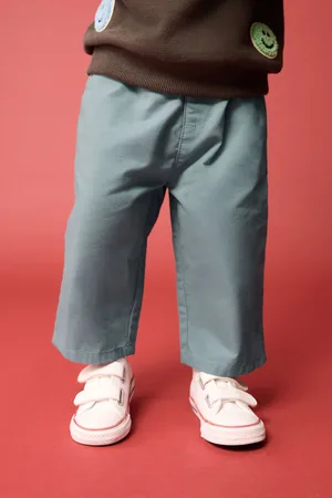 Next Boys Wide Leg 100% Cotton Chino Trousers with Elasticated Waist (3mths-7yrs)