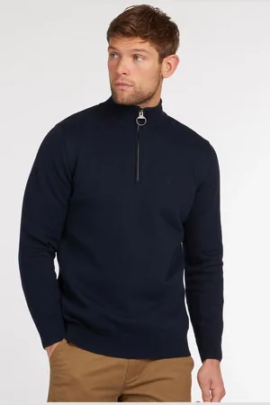 Barbour Navy 100% Cotton Quarter Zip Jumper XL