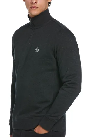 Original Penguin Mens Quarter Zip Fleece Sweatshirt