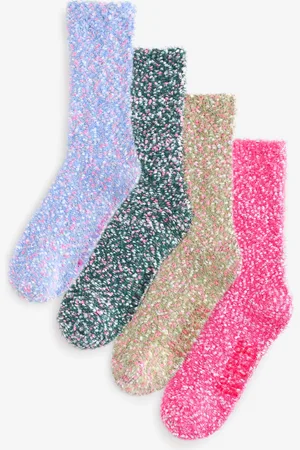 Wild Feet Womens Popcorn Fluffy Socks 4 Pack