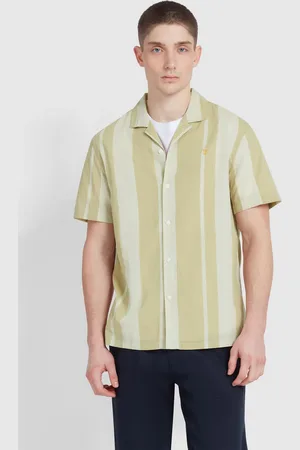 Farah Alston Striped Short Sleeve 100% Cotton Shirt XL