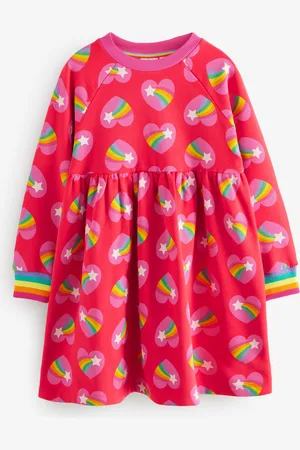 Little Bird Girls Red Sweat 100% Cotton Dress