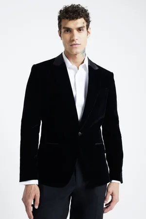 River Island Mens SB1 Velvet Tux Jacket