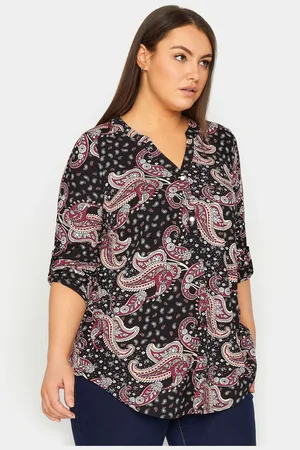 Evans Womens Paisley Print Half Placket Shirt