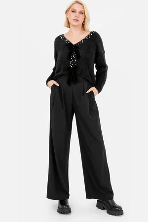 Lovedrobe Womens Pearl Trim Cardigan With Velvet Bows