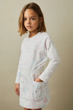 Reiss Girls Multi Janey 9-13 yrs Cotton Jersey Blend Crew Neck Dress