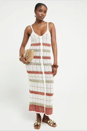 River Island Womens Stripe Stitched Knitted Maxi Dress