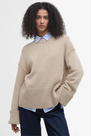 Barbour Womens Beige Cassandra Crew Neck Knitted Jumper