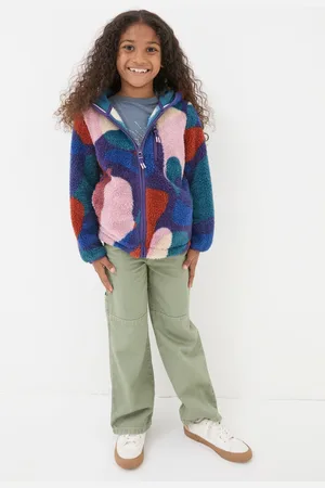 Fat Face Girls FatFace Abstract Zip Through Fleece