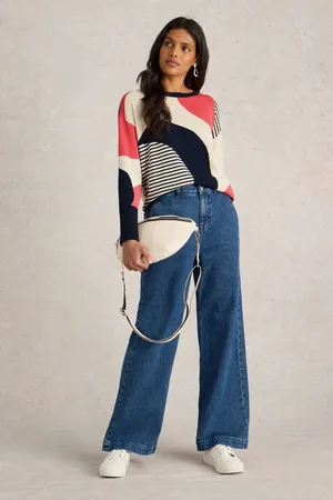White Stuff Womens Olive Abstract Jumper