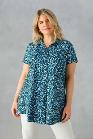 Live Unlimited London Womens Curve Abstract Print Jersey Shirt
