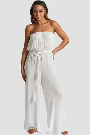 South Beach Womens Crinkle Viscose Strapless Jumpsuit