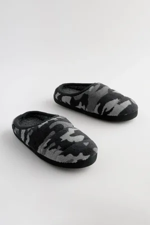 Next Boys Camo Warm Lined Mule Slippers