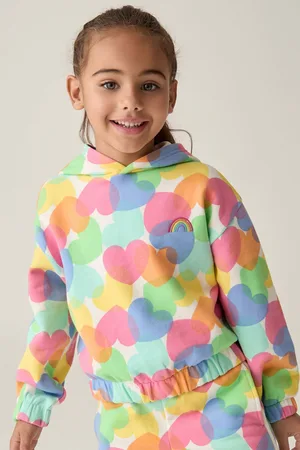 Little Bird Girls Multi Rainbow 100% Cotton Hoodie
