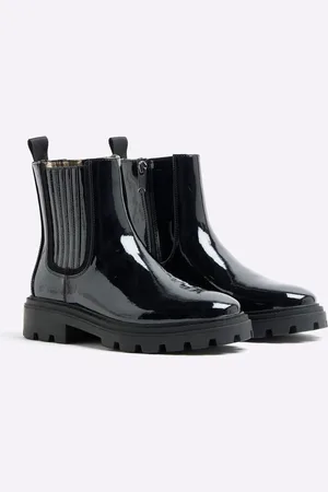 River Island Black Patent Chelsea Boots AU 9 (EU 40)
