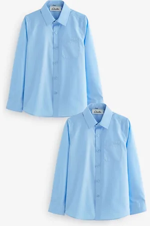 Clarks Boys Long Sleeve Boys School Shirts 2 Pack