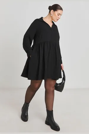 Simply Be Herringbone Twill Smock Dress With Pockets AU 16