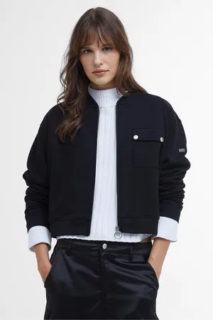 Barbour Womens Della Relaxed Fit Jersey Sweat Bomber Jacket