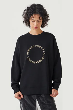 Hush Puppies Womens Oversized Discotheque Graphic 100% Cotton Sweatshirt