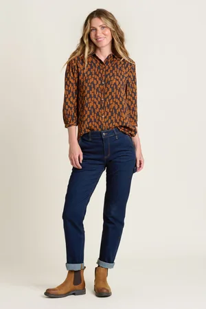 Brakeburn Womens Brush Strokes Blouse