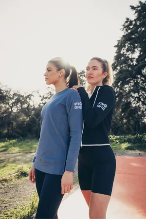 Gym + Coffee Womens Womens Chill Longline Crew Neck Sweater