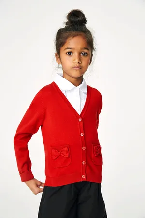 Next Girls Cotton Rich Bow Pocket School Cardigan (3-16yrs)