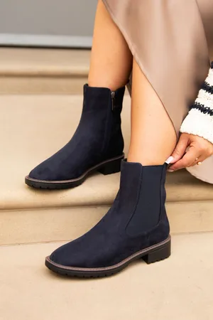 Linzi Blue Dalston Chelsea Boots With Stretch Panel AU 7 (EU 38)