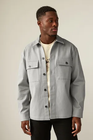 Next Mens 100% Cotton Twin Pocket Shacket Overshirt