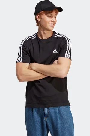 adidas Mens Essentials Single Jersey 3-Stripes 100% Cotton T-Shirt