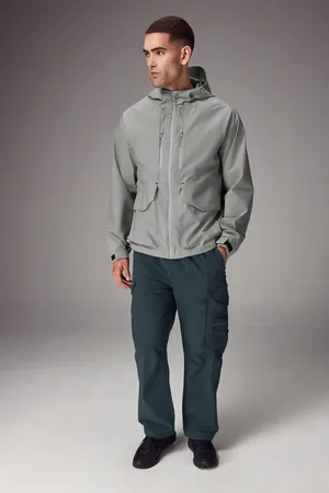 Next Mens Teal Relaxed Fit Tech Utility Pocket Cargo Trousers