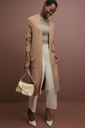 Next Womens Camel Longline Cardigan