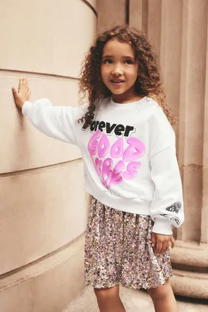 Next Girls Pink Slogan Sweatshirt (3-16yrs)