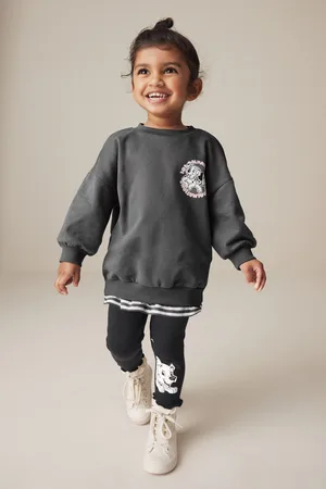 Disney Girls Charcoal Grey 101 Dalmations Long Sleeve 100% Cotton Top And Leggings Set (3mths-7yrs)